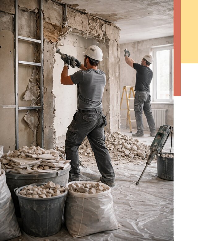 Демонтажные работы в Апатитах от 2800 руб. — услуги и цена под ключ | ОТДЕЛОЧНИК-Птт