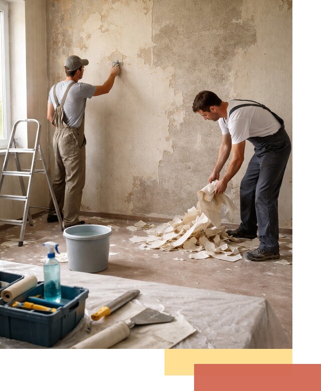 Снятие старых обоев в Апатитах быстро и качественно