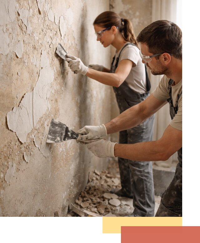 Снятие старой шпаклевки и подготовка поверхностей в Апатитах