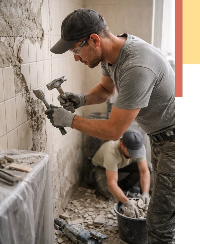 Демонтаж плитки со стен в Апатитах от 882 руб. — быстро и недорого | ОТДЕЛОЧНИК-Птт