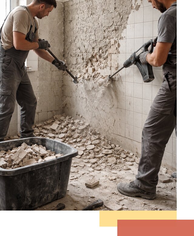 Демонтаж плитки со стен в Апатитах быстро и аккуратно