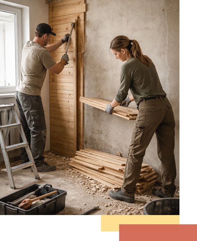 Демонтаж вагонки со стен в Апатитах — профессиональный демонтаж