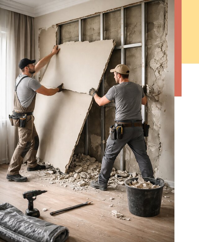 Демонтаж гипсокартона со стен в Апатитах от 363 руб. — услуги демонтажа | ОТДЕЛОЧНИК-Птт