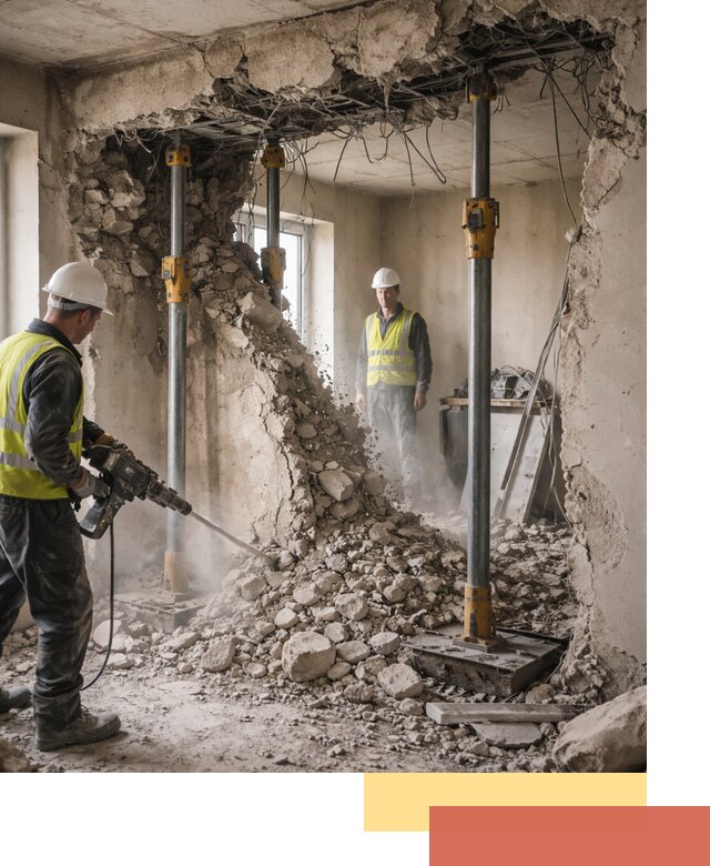 Снос несущих стен в Апатитах с гарантией безопасности и качества