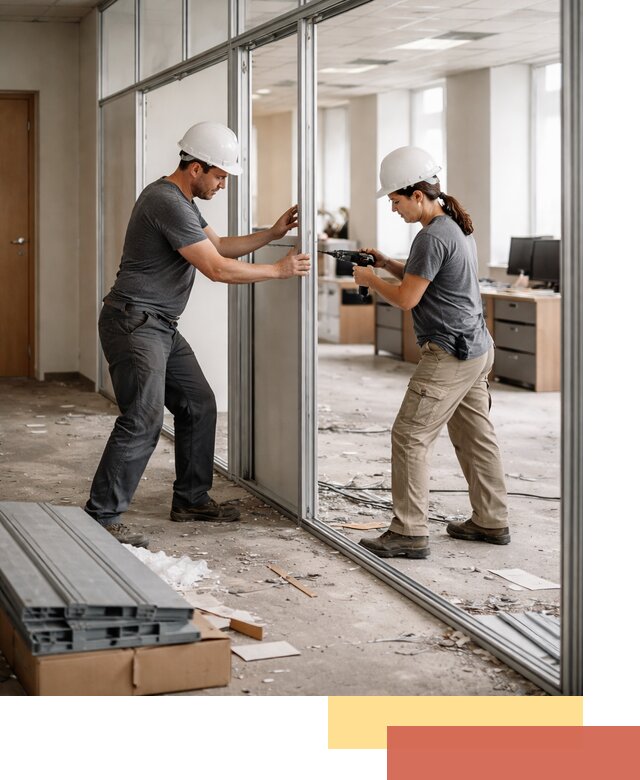 Демонтаж алюминиевых перегородок в Апатитах быстро и аккуратно