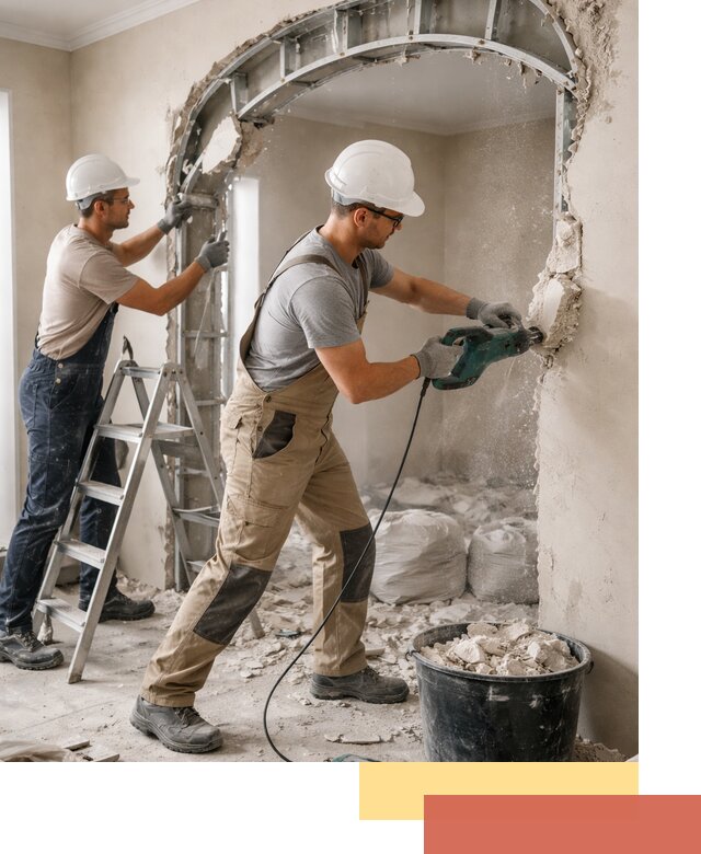 Демонтаж гипсокартонной арки в Апатитах быстро и аккуратно