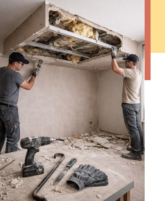 Демонтаж короба из гипсокартона в Апатитах от 1577 руб. — быстро и недорого | ОТДЕЛОЧНИК-Птт