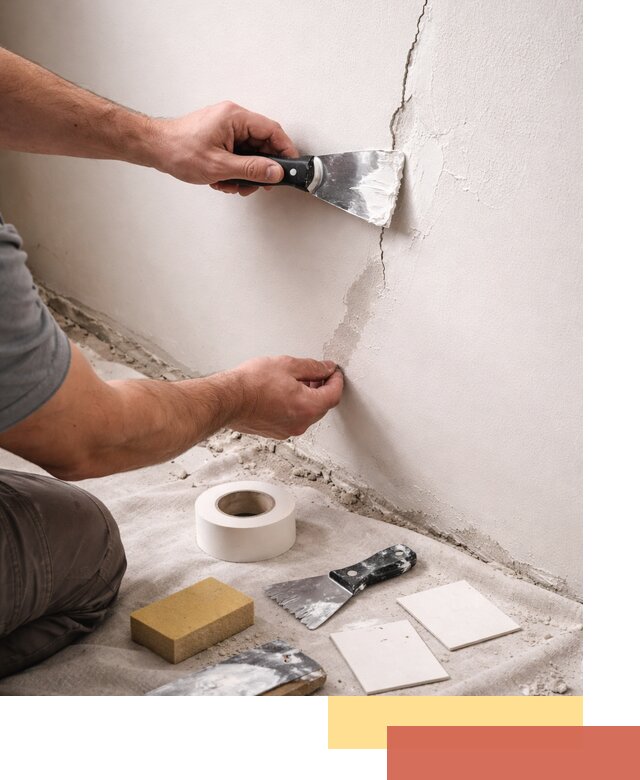 Заделка трещин и сколов в стенах и потолках в Апатитах