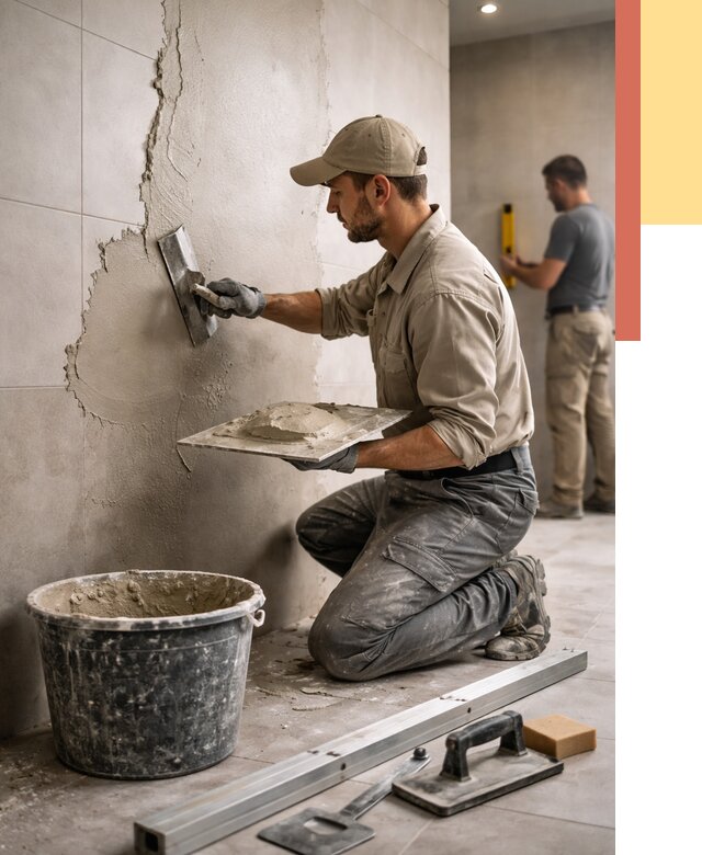 Штукатурка стен в ванной в Апатитах от 4667 руб./м² — выравнивание под ключ | ОТДЕЛОЧНИК-Птт