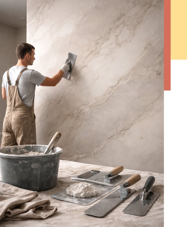 Декоративная штукатурка под мрамор в Апатитах от 2904 руб./м² — быстро и недорого | ОТДЕЛОЧНИК-Птт