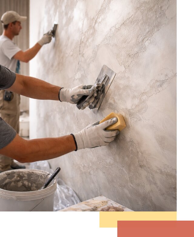 Декоративная штукатурка под мрамор в Апатитах для стен и потолков