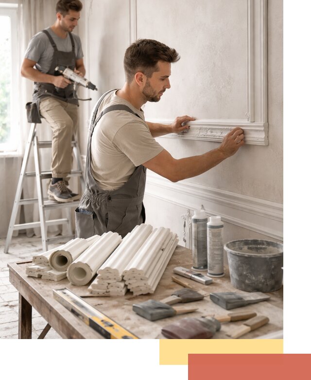 Монтаж лепнины на стены в Апатитах профессионально и качественно