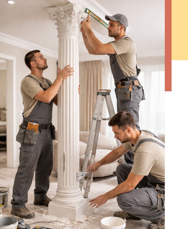 Установка декоративных колонн в Апатитах от 12446 руб. под ключ | ОТДЕЛОЧНИК-Птт