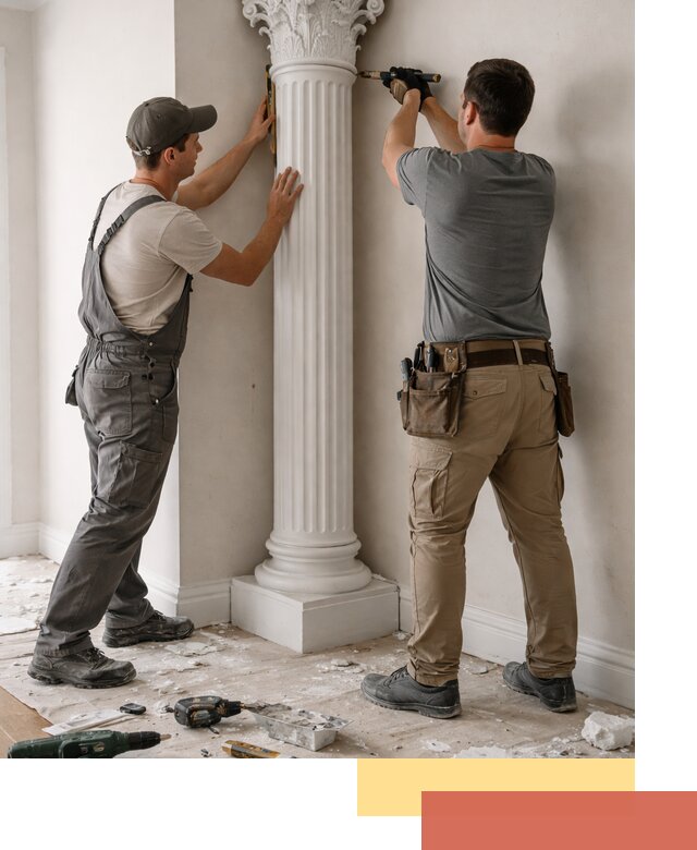 Установка декоративных колонн в Апатитах под ключ