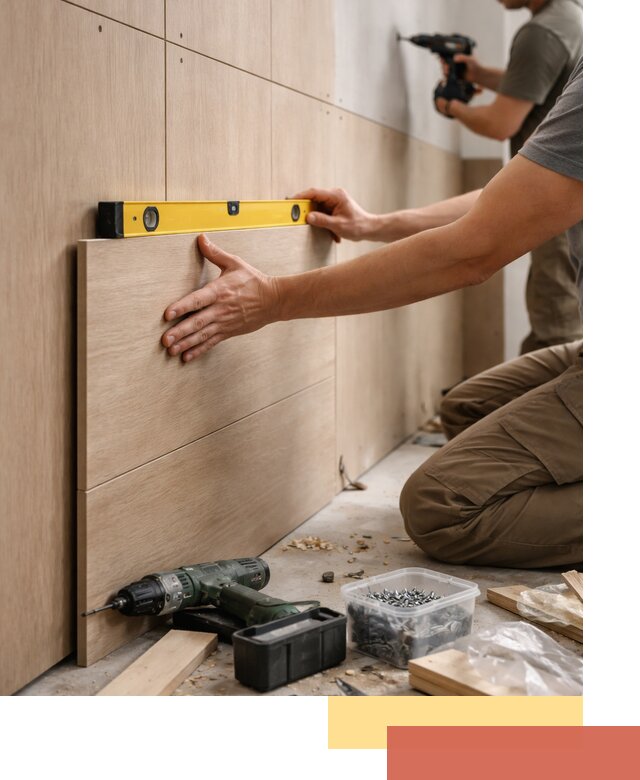 Профессиональный монтаж МДФ панелей на стены в Апатитах