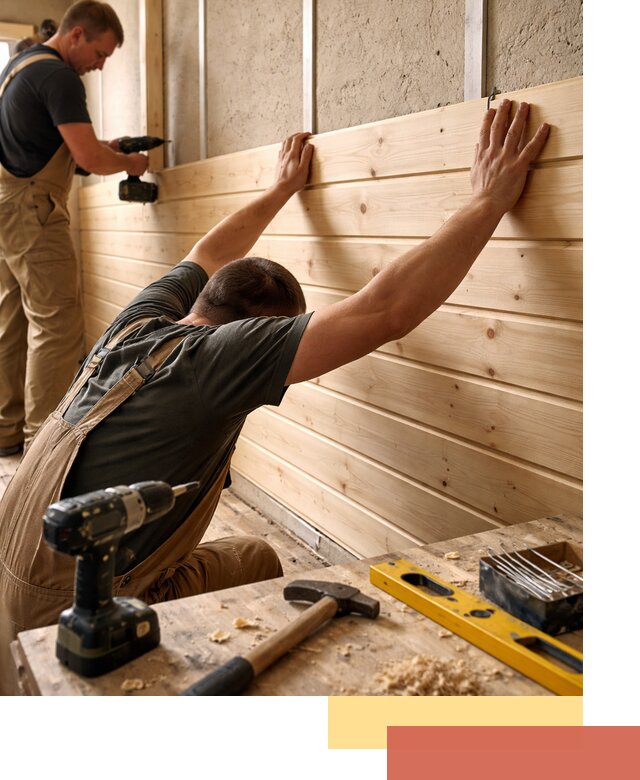 Монтаж деревянной вагонки на стены в Апатитах быстро и качественно