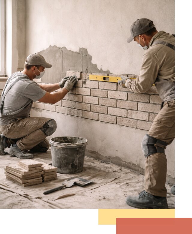 Монтаж декоративного кирпича профессионально в Апатитах