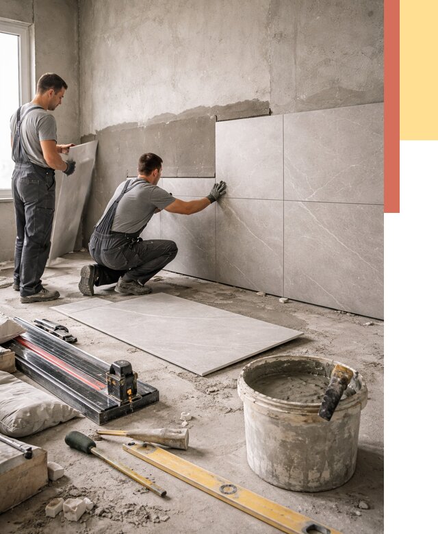 Облицовка стен керамогранитом в Апатитах от 4356 руб./м² — услуги под ключ | ОТДЕЛОЧНИК-Птт