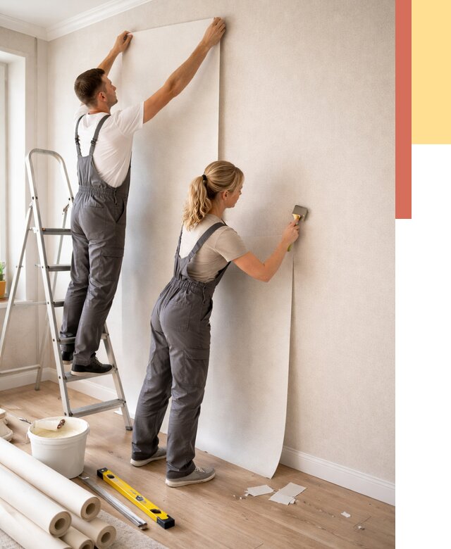 Поклейка флизелиновых обоев в Апатитах от 6223 руб. | Быстро и недорого — ОТДЕЛОЧНИК-Птт