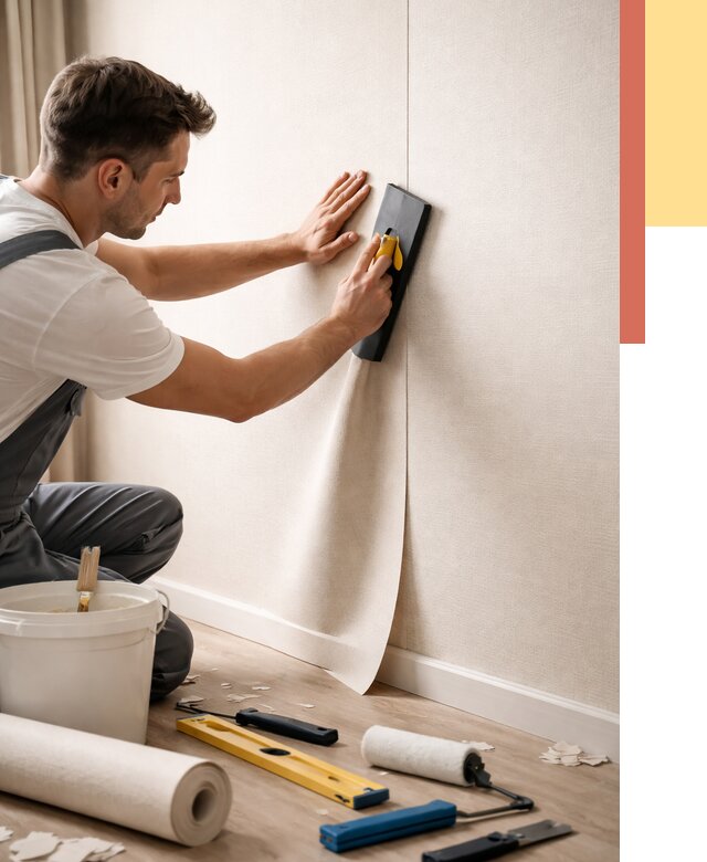 Поклейка виниловых обоев в Апатитах от 4667 руб. | Быстро и недорого — ОТДЕЛОЧНИК-Птт