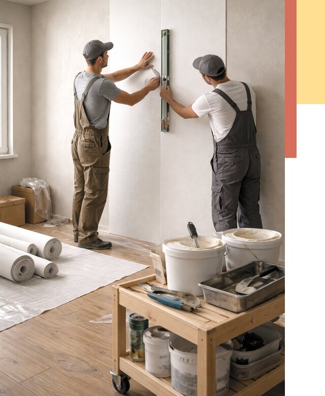 Поклейка стеклообоев в Апатитах от 6742 руб. за м2 — быстро и недорого | ОТДЕЛОЧНИК-Птт