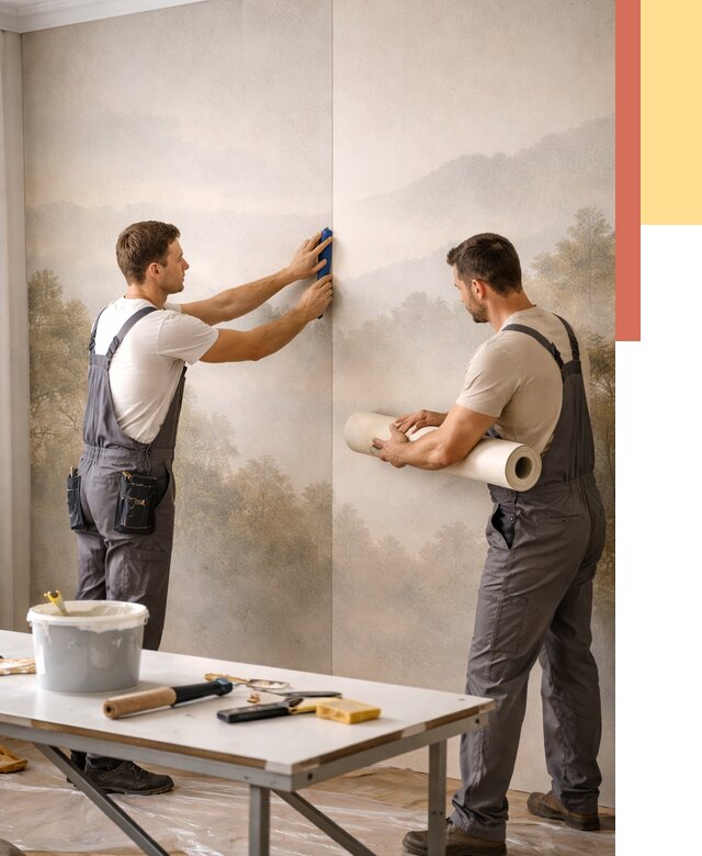 Поклейка фотообоев в Апатитах от 8816 руб/м² — быстро и недорого | ОТДЕЛОЧНИК-Птт