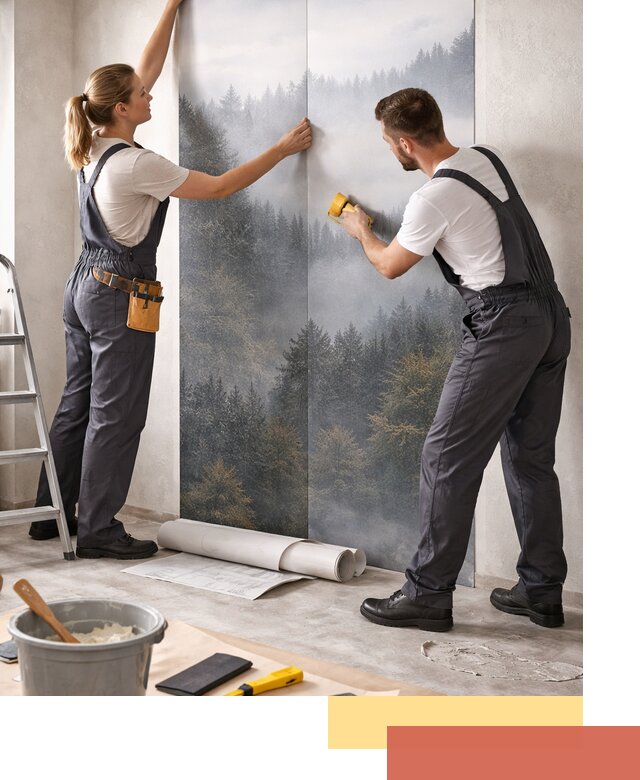 Поклейка фотообоев профессионально в Апатитах под ключ