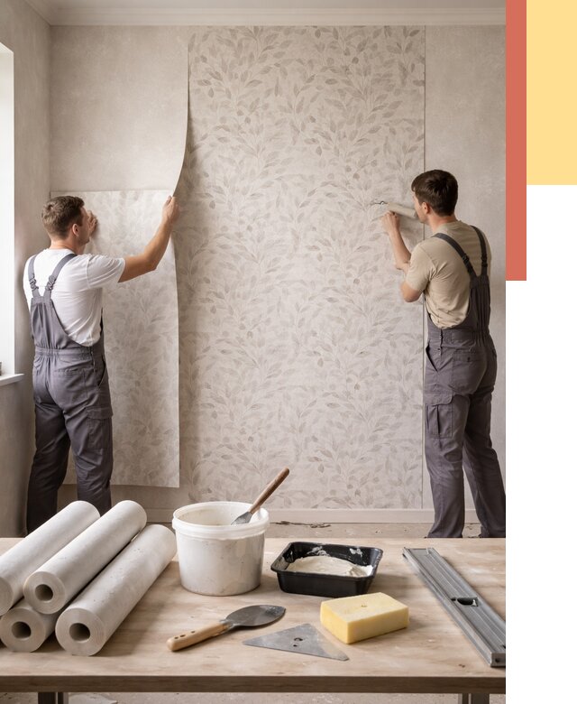 Поклейка обоев с подбором рисунка в Апатитах от 3630 руб. | ОТДЕЛОЧНИК-Птт - быстро и недорого