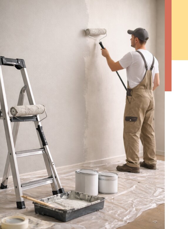 Покраска стен латексной краской в Апатитах от 4667 руб. за м2 | ОТДЕЛОЧНИК-Птт