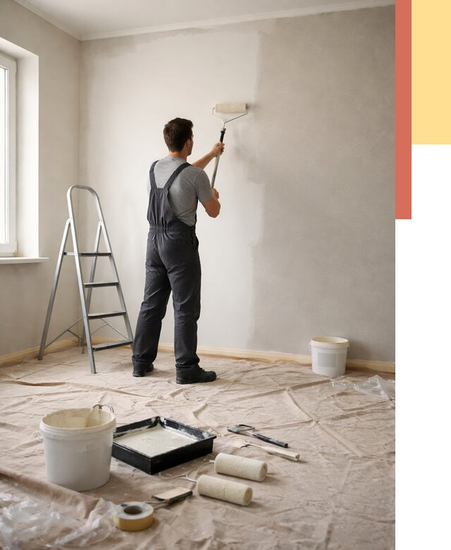 Покраска стен моющейся краской в Апатитах от 363 руб./м² — быстро и недорого | ОТДЕЛОЧНИК-Птт