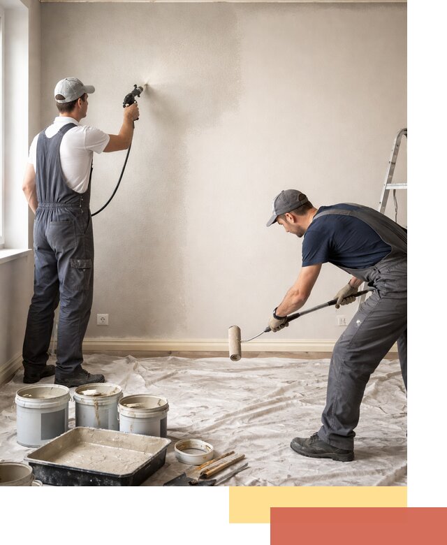 Покраска стен моющейся краской и защита поверхностей в Апатитах