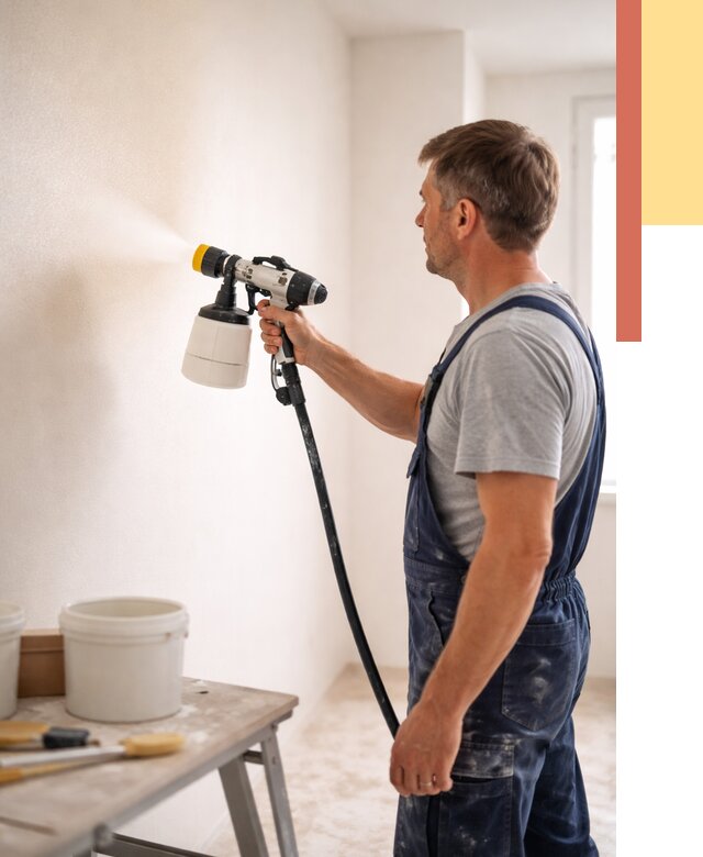 Покраска стен краскопультом в Апатитах от 7779 руб. — механизированная покраска | ОТДЕЛОЧНИК-Птт