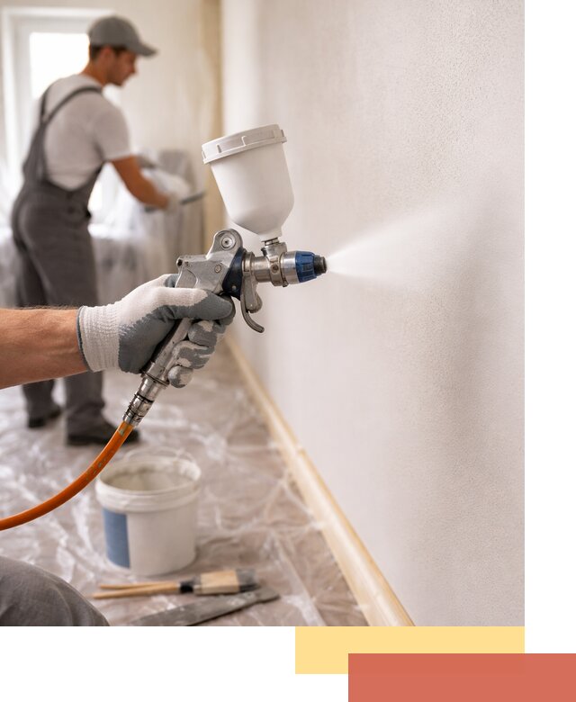 Покраска стен краскопультом в Апатитах быстро и качественно