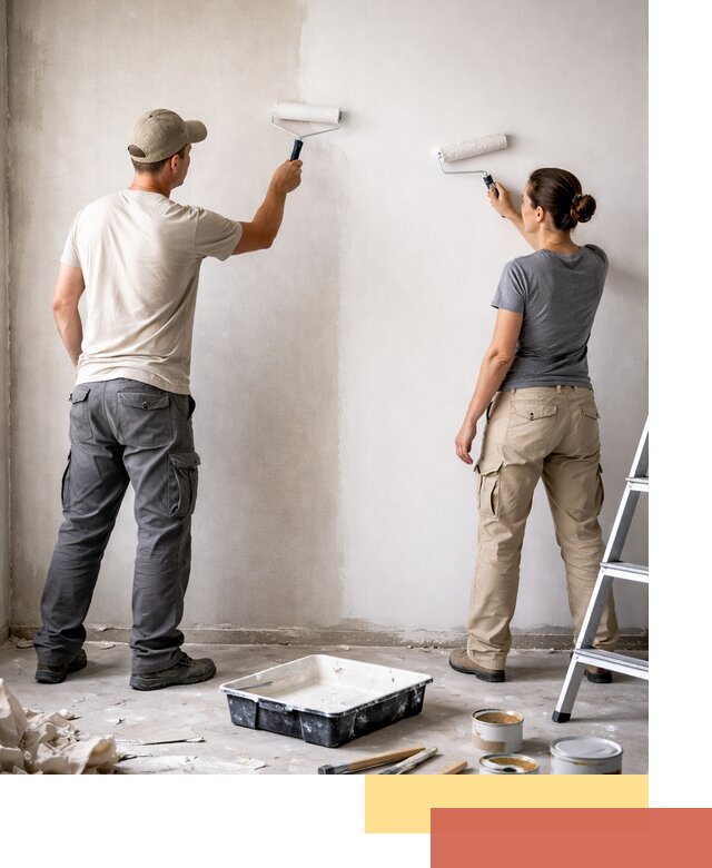 Окраска стен по стеклохолсту в Апатитах качественно и долговечно