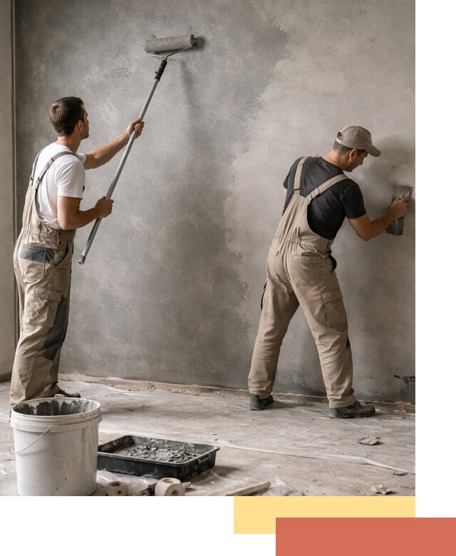 Покраска стен под бетон в Апатитах профессионально и недорого