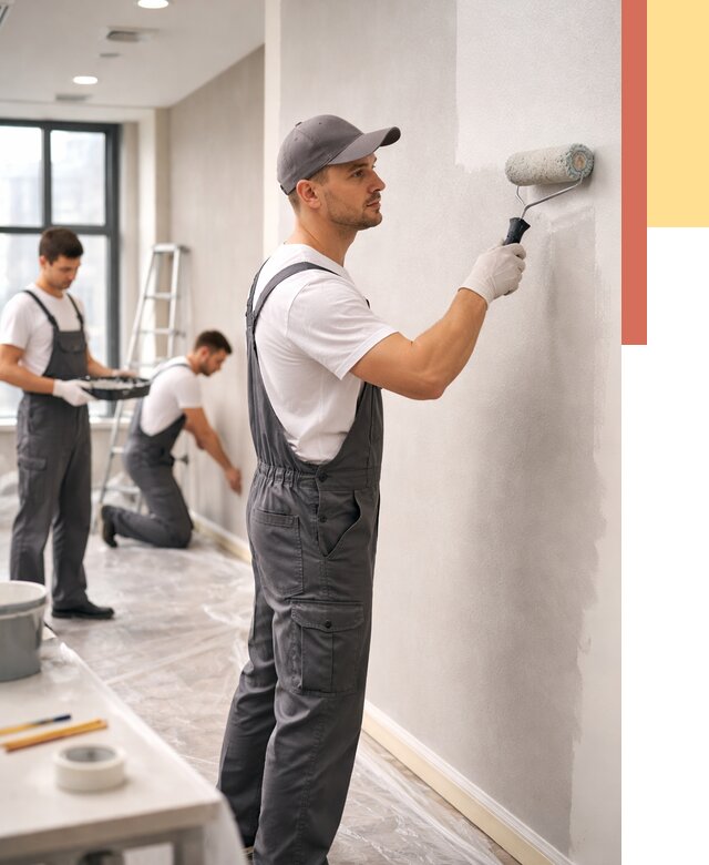 Покраска стен в офисе в Апатитах от 8816 руб. — быстро и недорого | ОТДЕЛОЧНИК-Птт