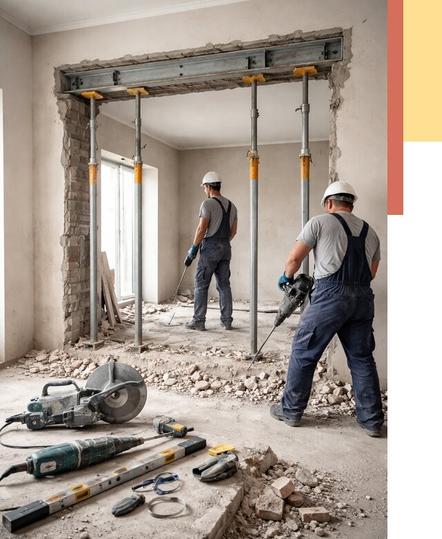 Прорезка проема в стене в Апатитах от 4667 руб. — быстро и недорого | ОТДЕЛОЧНИК-Птт