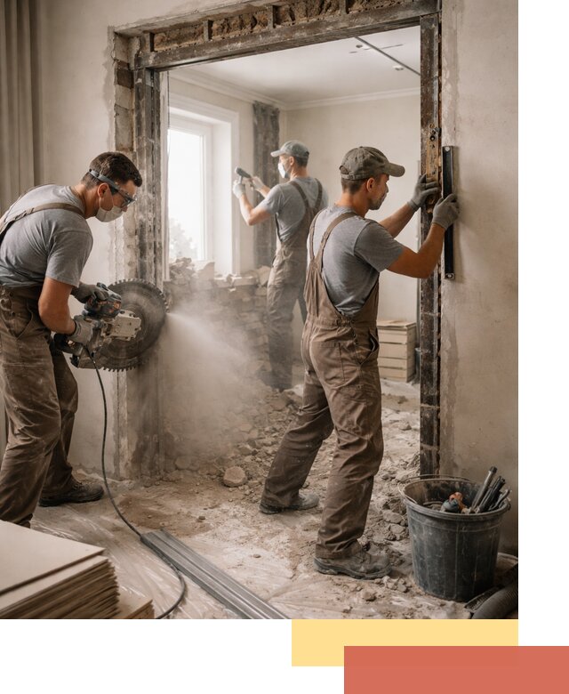 Расширение дверного проема под установку новой двери в Апатитах