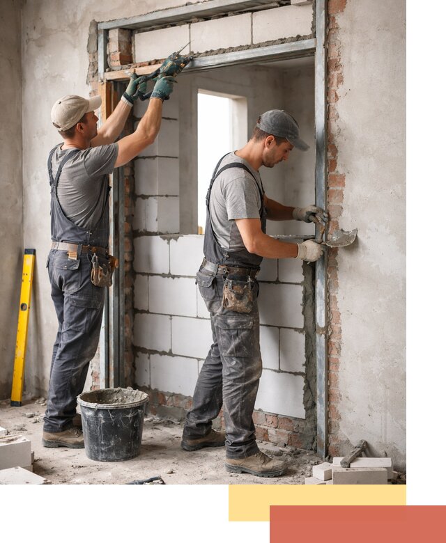 Закладка дверного проема под ключ в Апатитах: демонтаж, монтаж, отделка