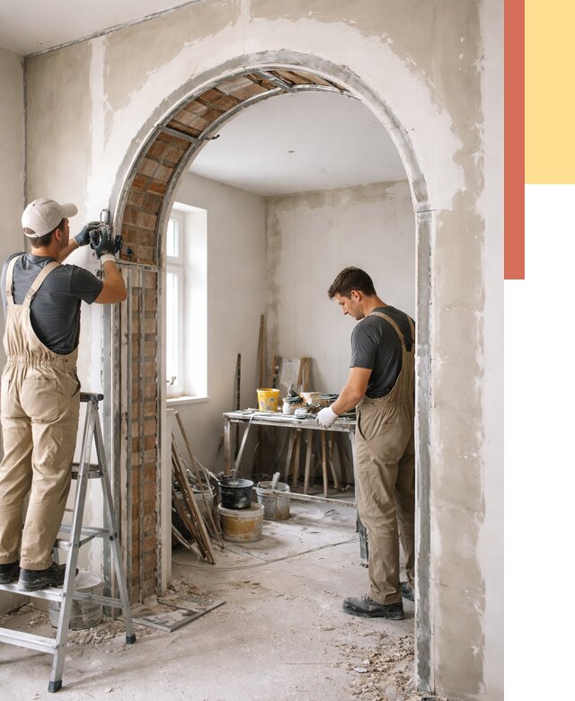 Устройство арочного проема в Апатитах от 9853 руб. под ключ — быстро и недорого | ОТДЕЛОЧНИК-Птт