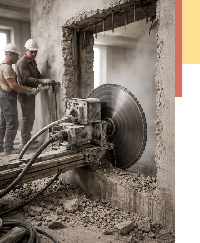 Алмазная резка проемов в Апатитах от 4667 руб. быстро и недорого | ОТДЕЛОЧНИК-Птт