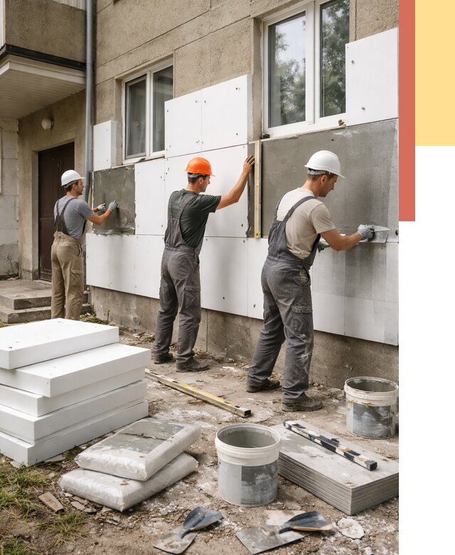 Утепление стен пенопластом в Апатитах от 1815 руб. — недорого и под ключ | ОТДЕЛОЧНИК-Птт