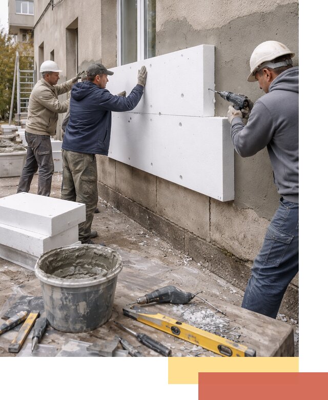 Утепление наружных стен пенопластом в Апатитах