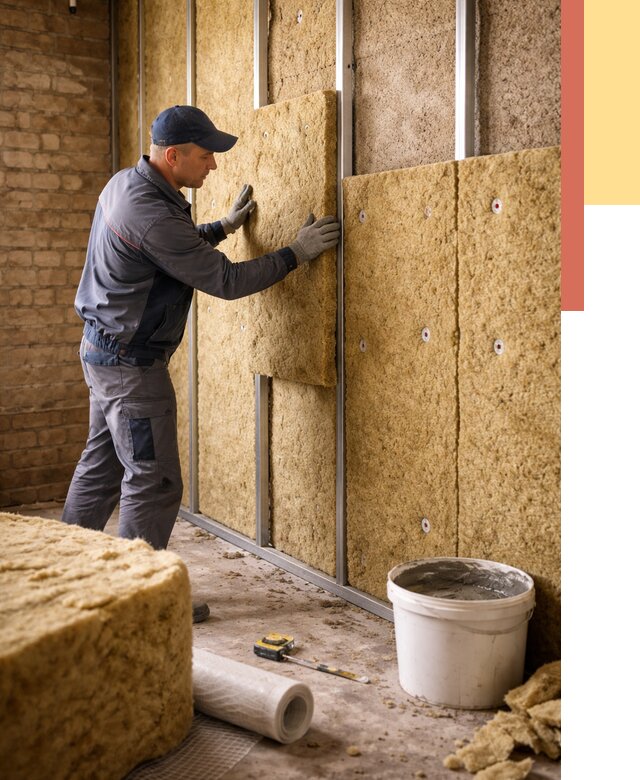 Утепление стен минватой в Апатитах от 1400 руб./м2 — недорого и быстро | ОТДЕЛОЧНИК-Птт