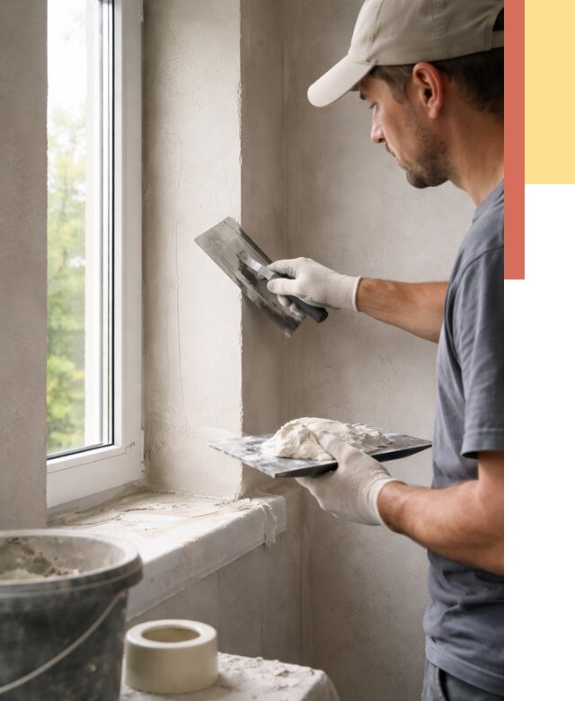 Штукатурка откосов в Апатитах от 4667 руб/м² — услуги и выравнивание под ключ | ОТДЕЛОЧНИК-Птт