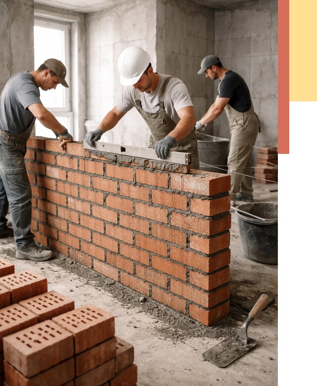 Кладка перегородок из кирпича в Апатитах от 3630 руб. за м² | ОТДЕЛОЧНИК-Птт