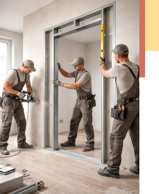 Устройство дверного проема в перегородке в Апатитах от 4667 руб. под ключ | ОТДЕЛОЧНИК-Птт