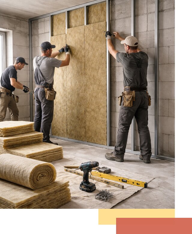 Шумоизоляция перегородок из блоков в Апатитах — монтаж и защита шумоизоляцией