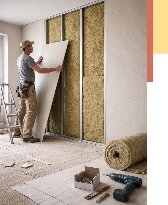 Перегородка из гипсокартона с шумоизоляцией в Апатитах от 3236 руб. | ОТДЕЛОЧНИК-Птт