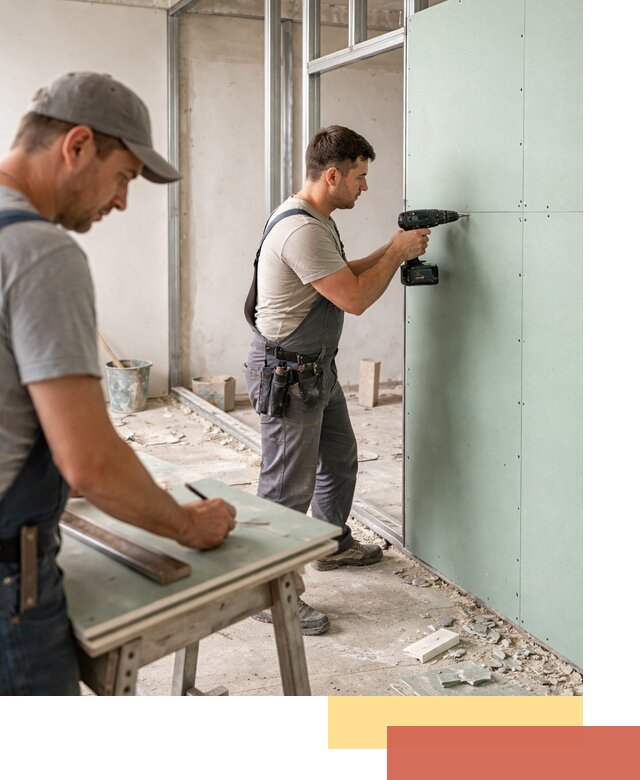 Перегородки из влагостойкого гипсокартона под ключ в Апатитах